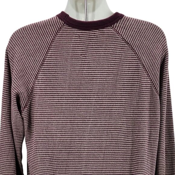 Alternative Apparel Organic Cotton Striped Marron Gray Knit Sweater Mens Large - Picture 4 of 8